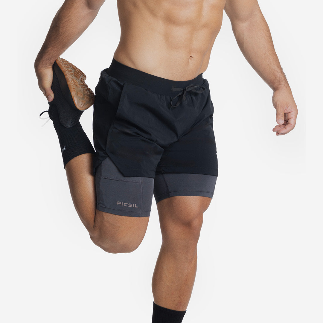 Short avec Mesh Compression 2 en 1 Premium Homme